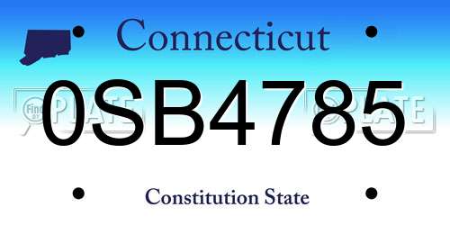 0SB4785 Connecticut License Plate
