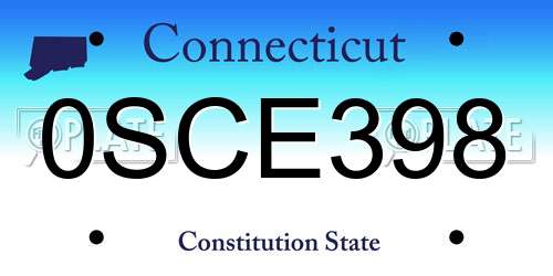 0SCE398 Connecticut License Plate