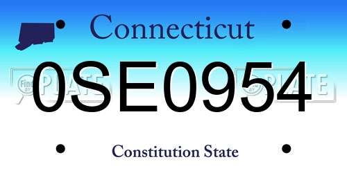 0SE0954 Connecticut License Plate
