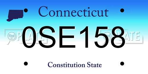0SE158 Connecticut License Plate