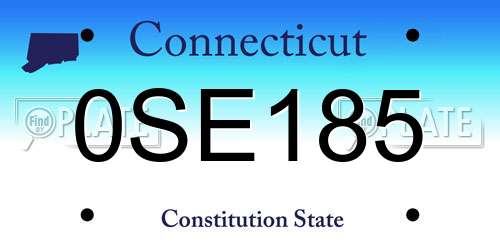 0SE185 Connecticut License Plate