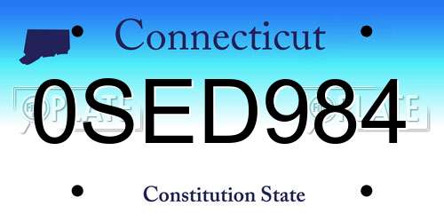 0SED984 Connecticut License Plate