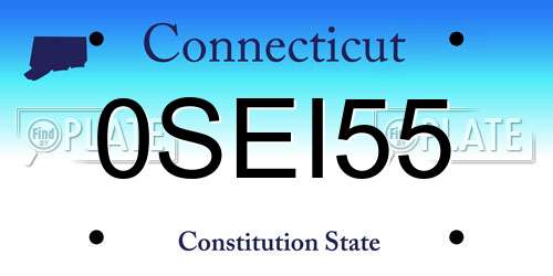 0SEI55 Connecticut License Plate