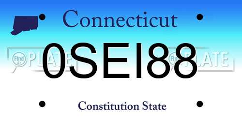 0SEI88 Connecticut License Plate