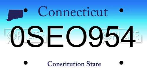 0SEO954 Connecticut License Plate