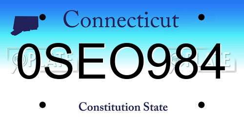0SEO984 Connecticut License Plate