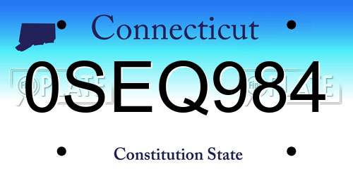 0SEQ984 Connecticut License Plate