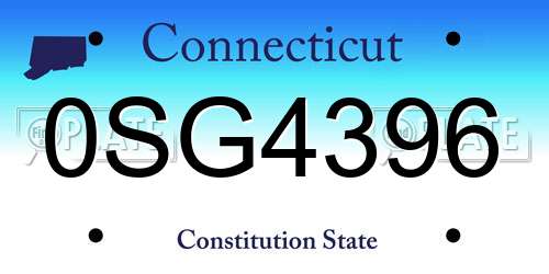 0SG4396 Connecticut License Plate