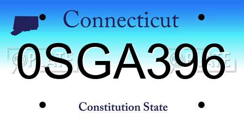 0SGA396 Connecticut License Plate