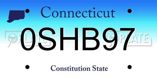0SHB97 Connecticut License Plate