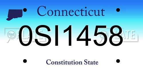 0SI1458 Connecticut License Plate
