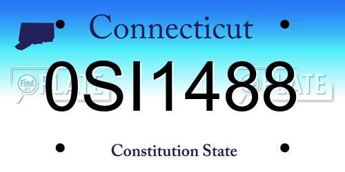 0SI1488 Connecticut License Plate