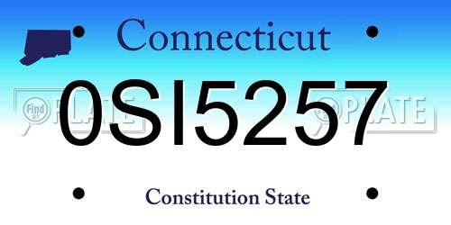 0SI5257 Connecticut License Plate