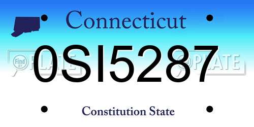 0SI5287 Connecticut License Plate
