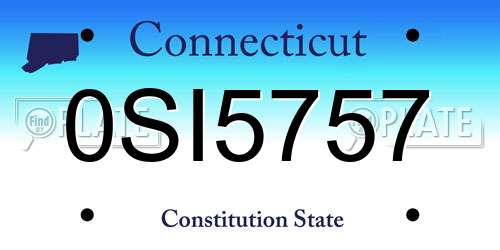 0SI5757 Connecticut License Plate