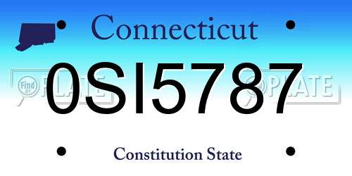 0SI5787 Connecticut License Plate