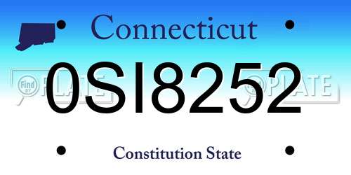 0SI8252 Connecticut License Plate