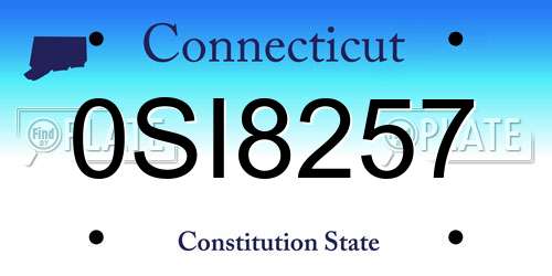 0SI8257 Connecticut License Plate