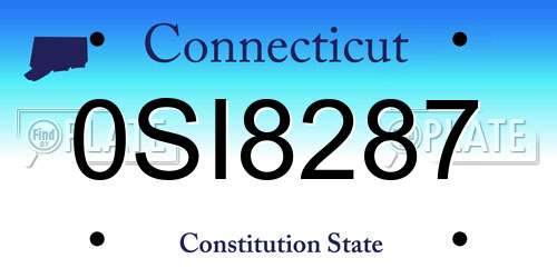 0SI8287 Connecticut License Plate