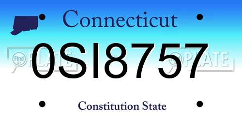 0SI8757 Connecticut License Plate
