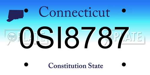 0SI8787 Connecticut License Plate