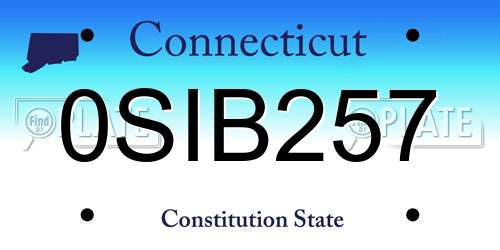 0SIB257 Connecticut License Plate