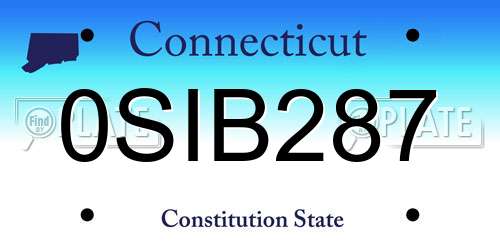 0SIB287 Connecticut License Plate