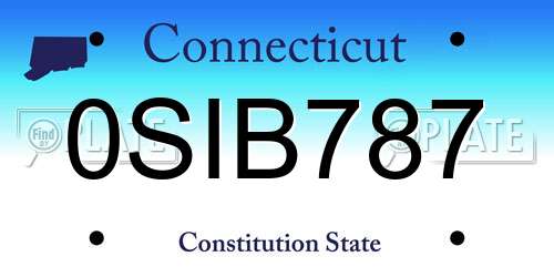 0SIB787 Connecticut License Plate