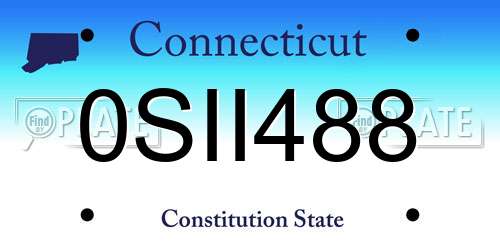 0SII488 Connecticut License Plate