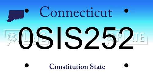0SIS252 Connecticut License Plate