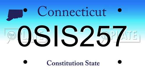 0SIS257 Connecticut License Plate