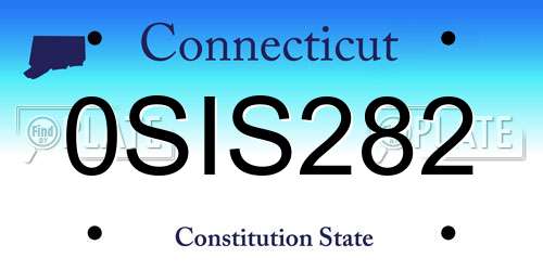 0SIS282 Connecticut License Plate