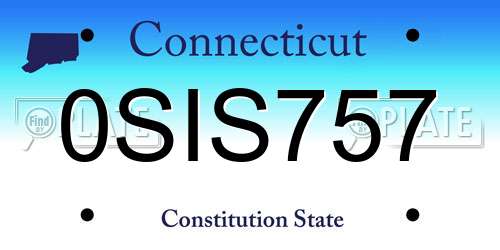 0SIS757 Connecticut License Plate