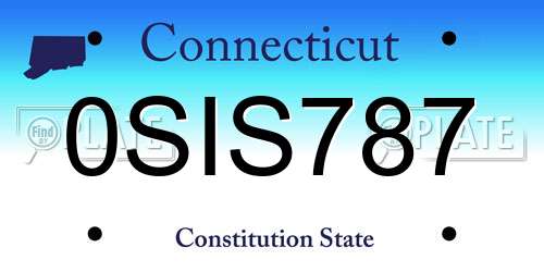 0SIS787 Connecticut License Plate