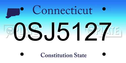 0SJ5127 Connecticut License Plate