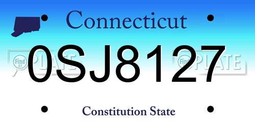 0SJ8127 Connecticut License Plate