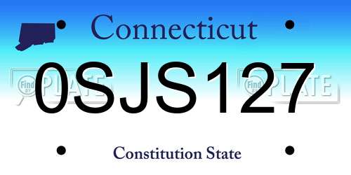 0SJS127 Connecticut License Plate