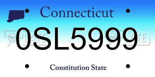 0SL5999 Connecticut License Plate