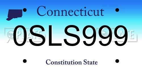 0SLS999 Connecticut License Plate