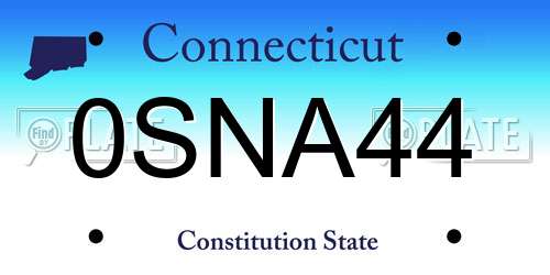 0SNA44 Connecticut License Plate