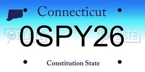 0SPY26 Connecticut License Plate