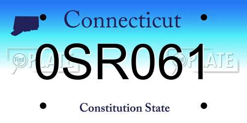 0SR061 Connecticut License Plate