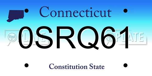 0SRQ61 Connecticut License Plate