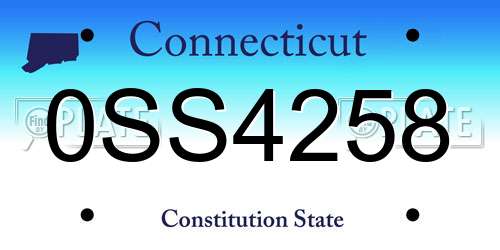 0SS4258 Connecticut License Plate