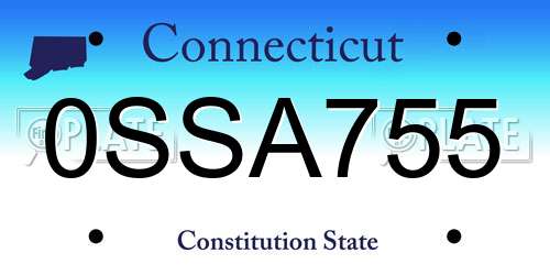 0SSA755 Connecticut License Plate