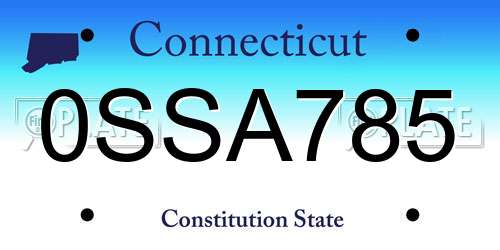0SSA785 Connecticut License Plate
