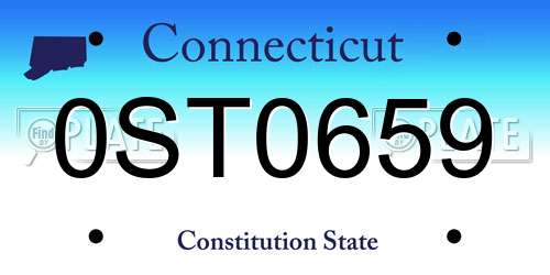 0ST0659 Connecticut License Plate