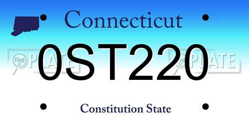 0ST220 Connecticut License Plate