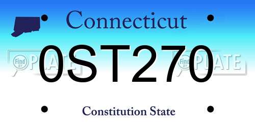 0ST270 Connecticut License Plate