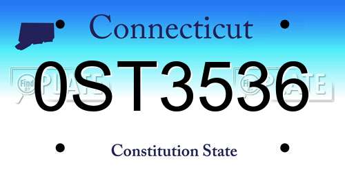 0ST3536 Connecticut License Plate